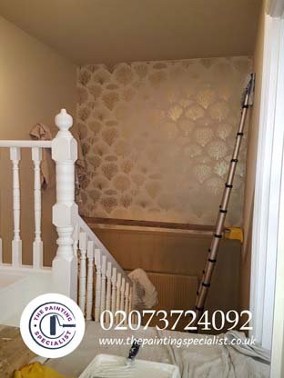 Staircase and banisters painted in London